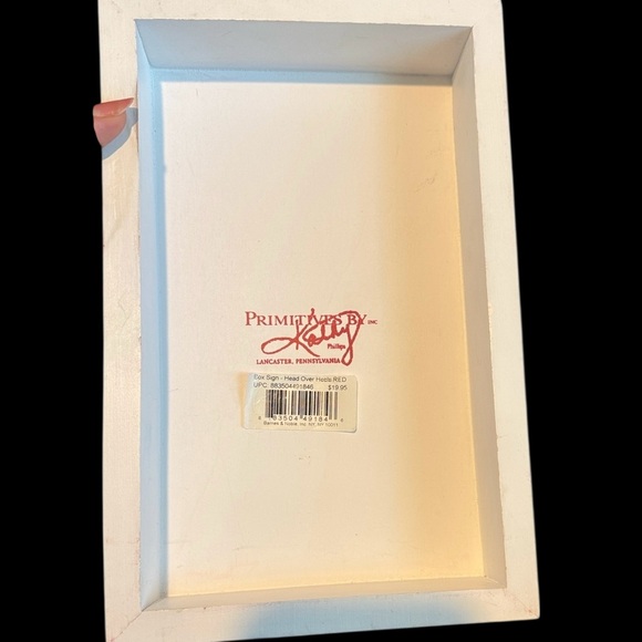 NWT Primitive Red Text Distressed Box Sign Valentine Day Gift - Picture 10 of 13